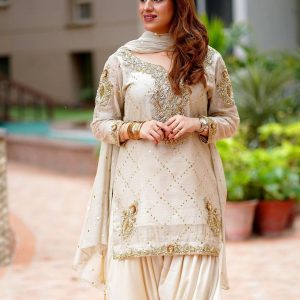 Gold , shalwar , kameeez