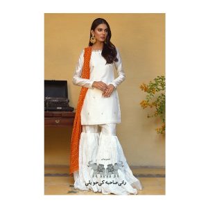 Gharara , shirt with orange dupatta