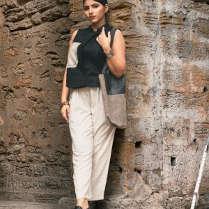 Top With Big Front Pocket And Striagh Pants